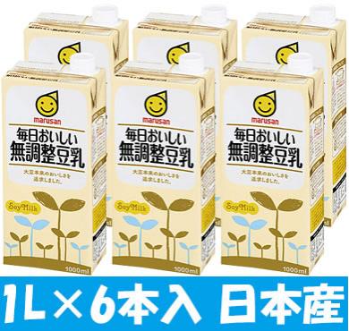 マルサンアイ毎日おいしい無調整豆乳 1L×6本入